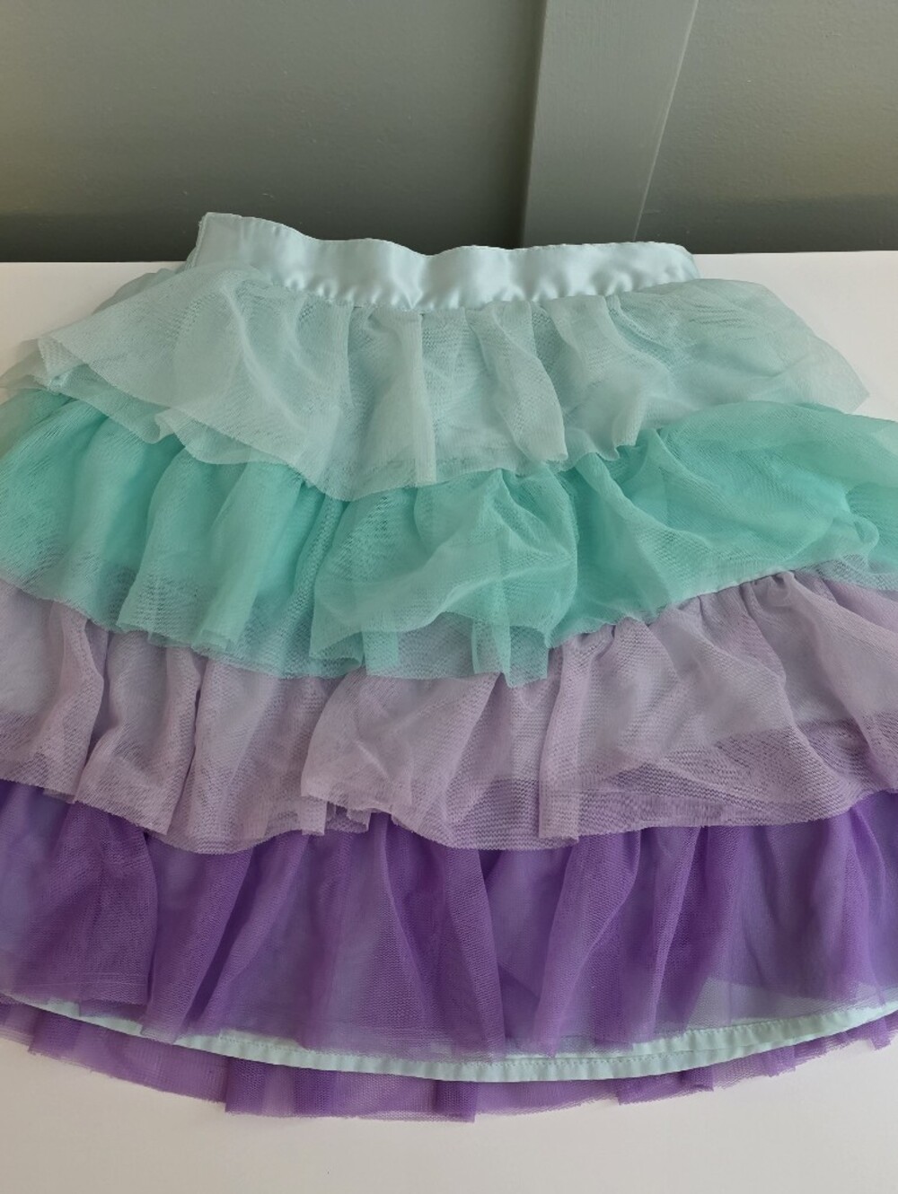 Janie and Jack Disney Ariel Mermaid 4t Mint, Teal, Lavender Purple Tulle Skirt